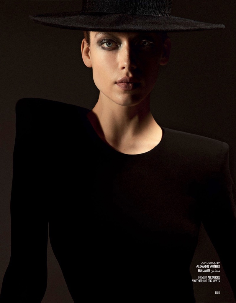 Hannah Ferguson Channels Femme Fatale Style for Vogue Arabia