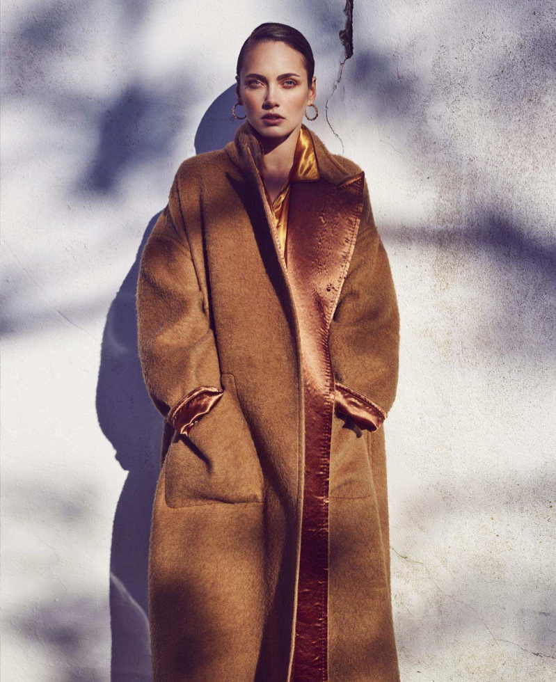 Karmen Pedaru Models the New Neutrals for Harper's Bazaar