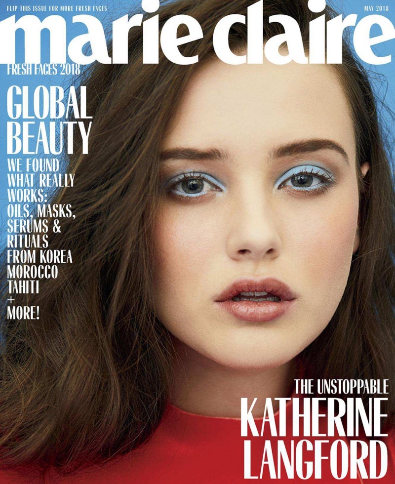 Actress Katherine Langford appears on Marie Claire US May 2018 Cover