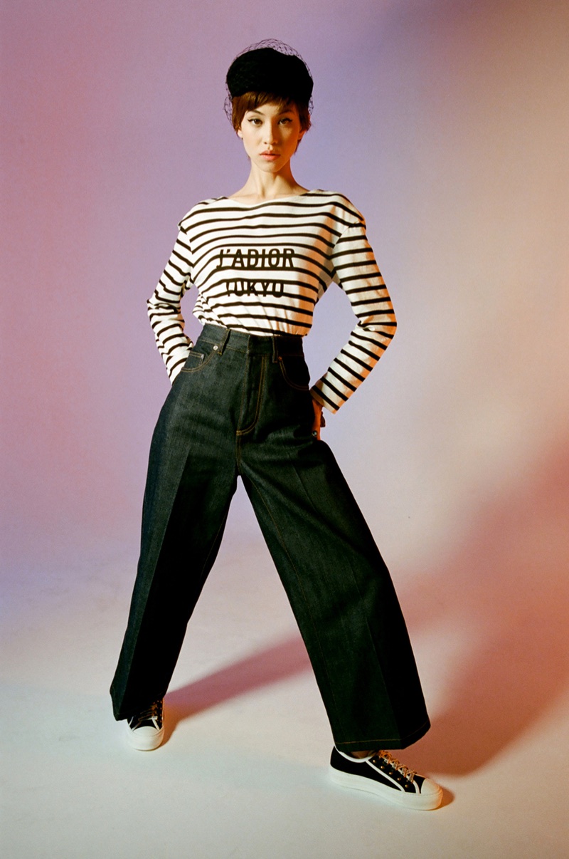 Kiko Mizuhara embraces stripes in Dior Tokyo capsule campaign