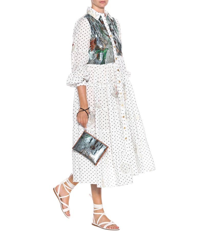 Loewe x Paula's Ibiza Sequined Linen Shirt Dress $2,150