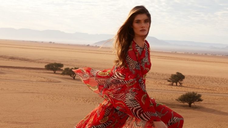 Lucia Lopez Poses in Dreamy Designer Dresses for ELLE France