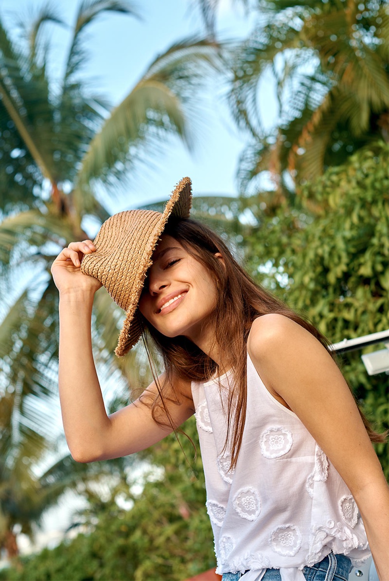 Madewell Embroidered Side-Tie Tank