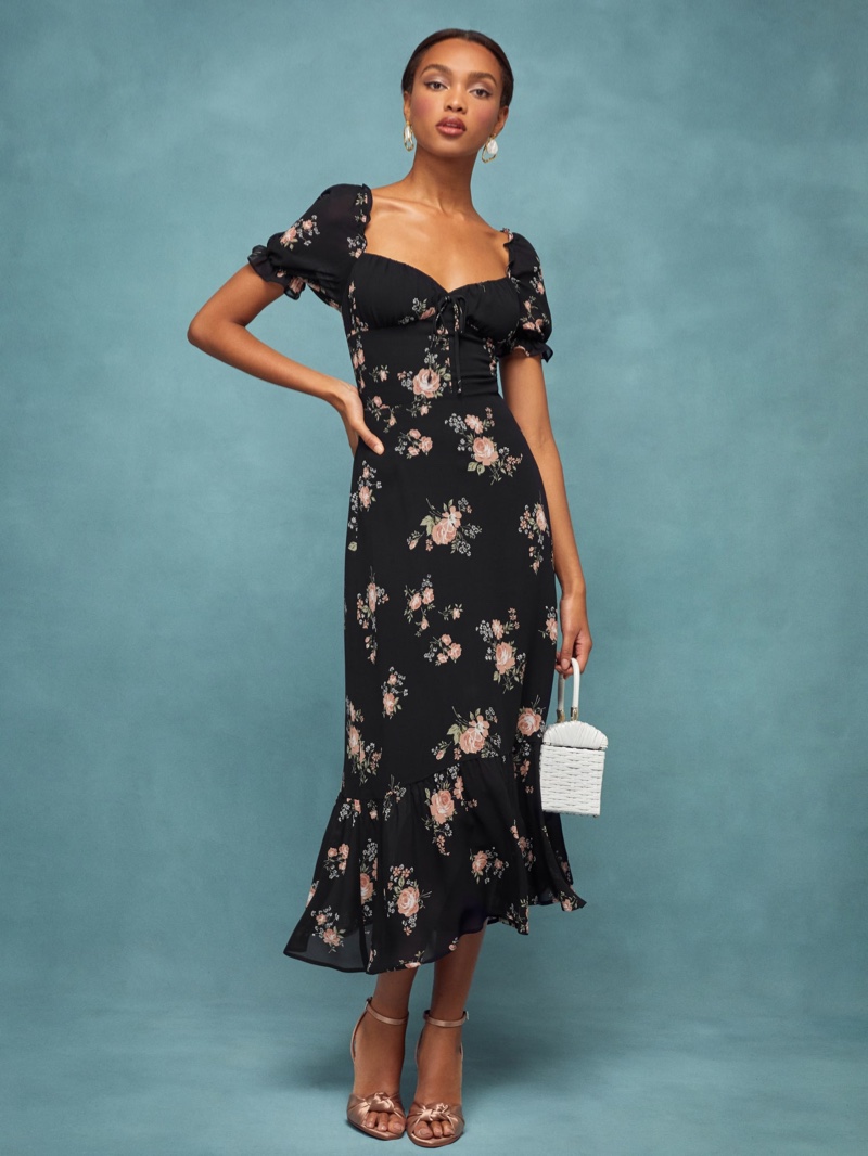 Reformation Cabernet Dress in Clarice $278