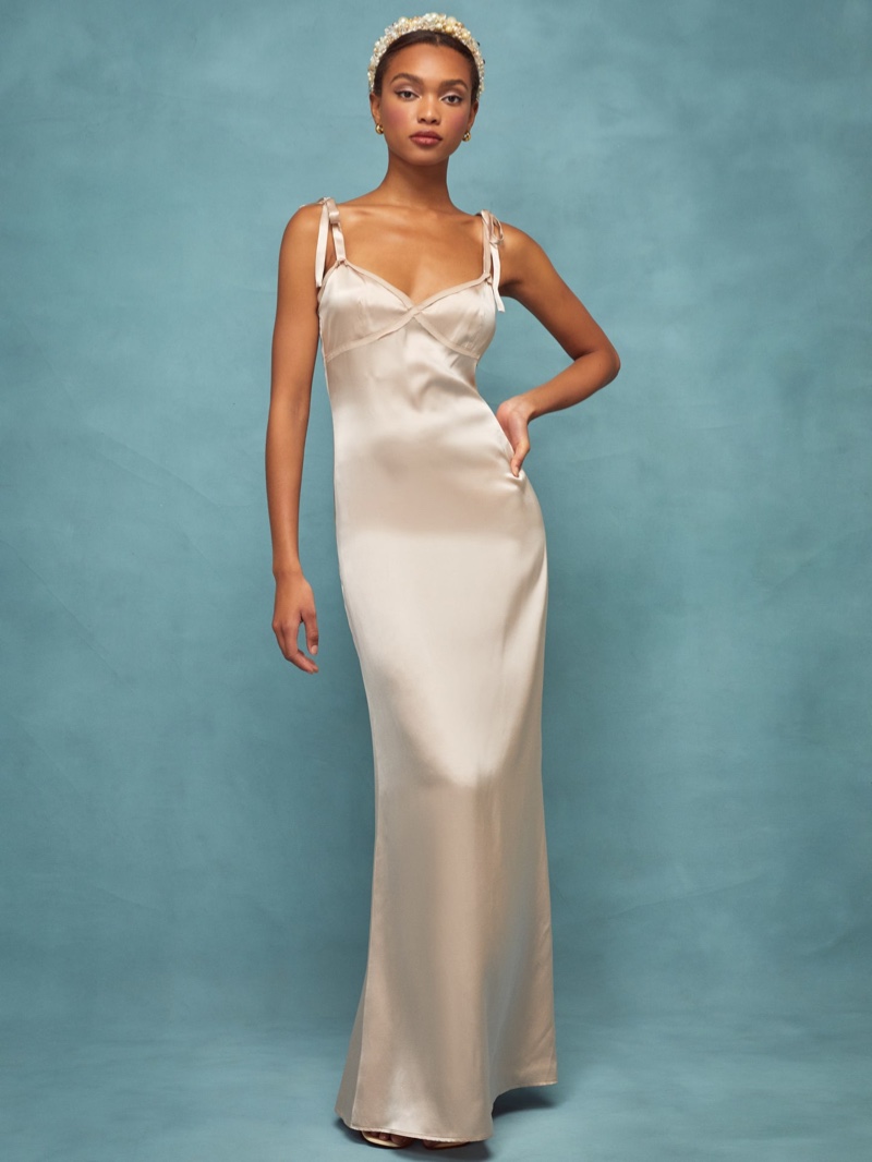 Reformation Gretchen Dress in Champagne $328