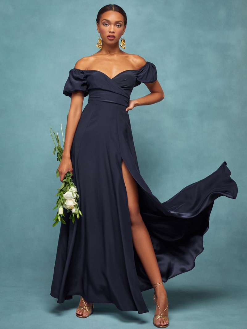 Reformation Grigio Dress in Navy $428
