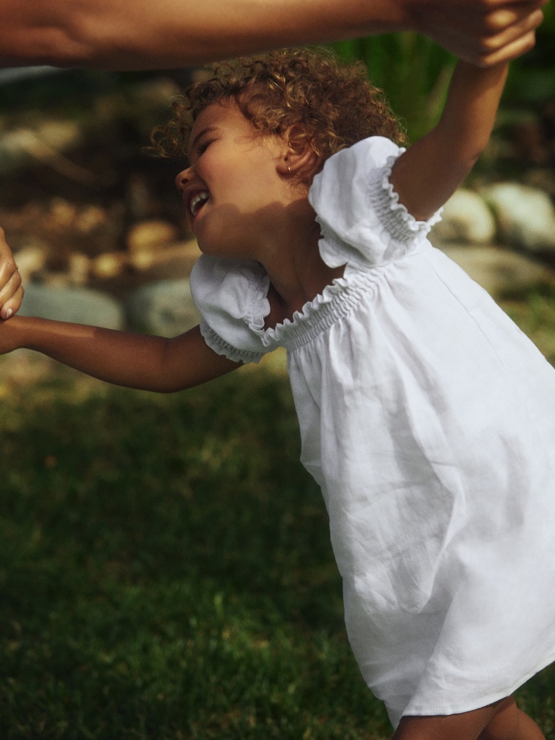 Reformation Kids Carsen Dress in White $58