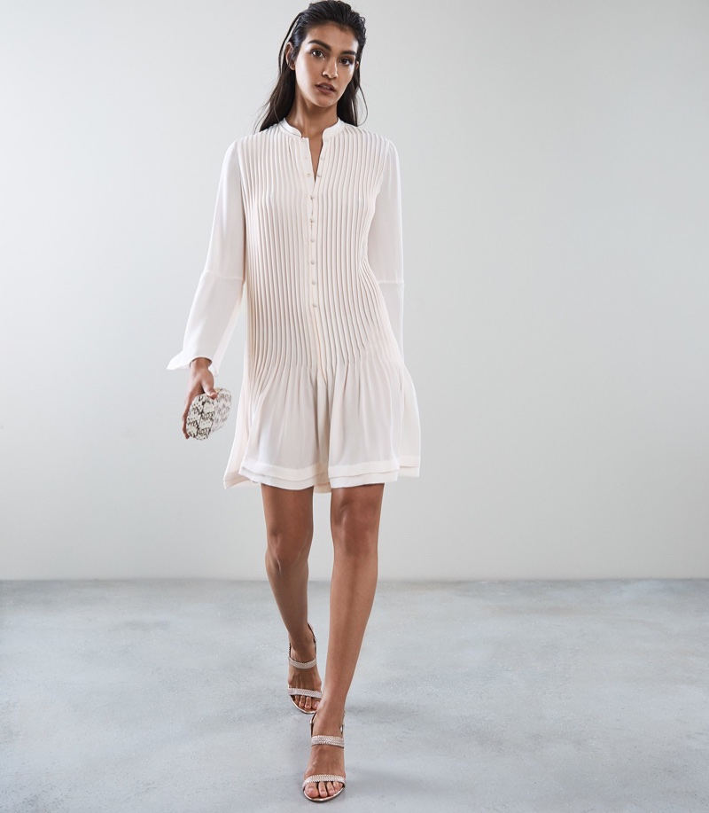 REISS Sylvan Pleated Shirt Dress $425