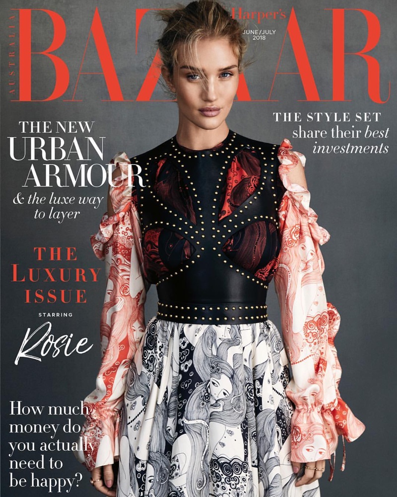 Rosie Huntington-Whiteley on Harper's Bazaar Australia June-July 2018 Cover