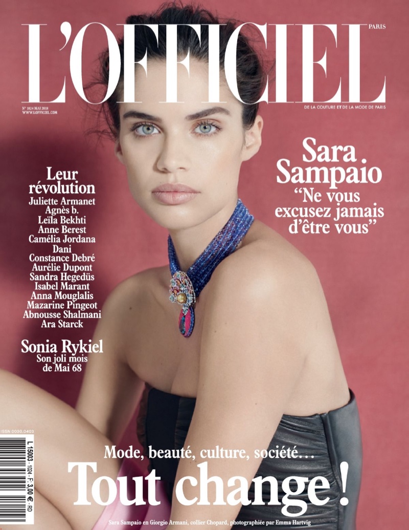 Sara Sampaio on L'Officiel Paris May 2018 Cover