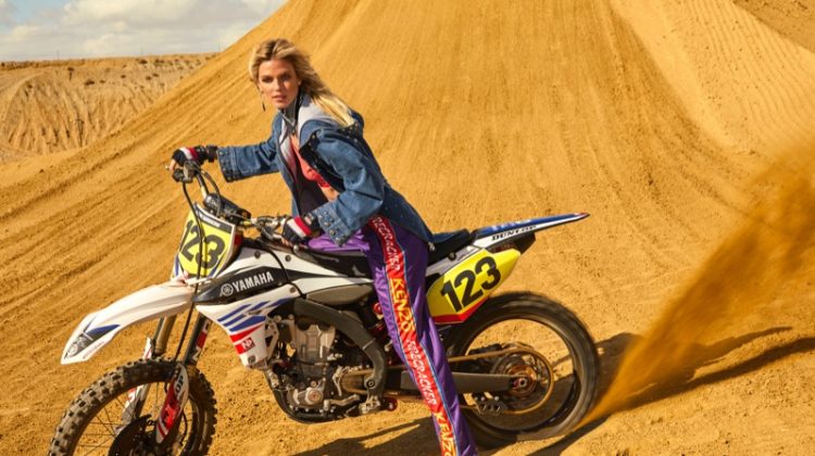 Shannan Click Poses in Chic Motocross Looks for Vanity Fair Italy