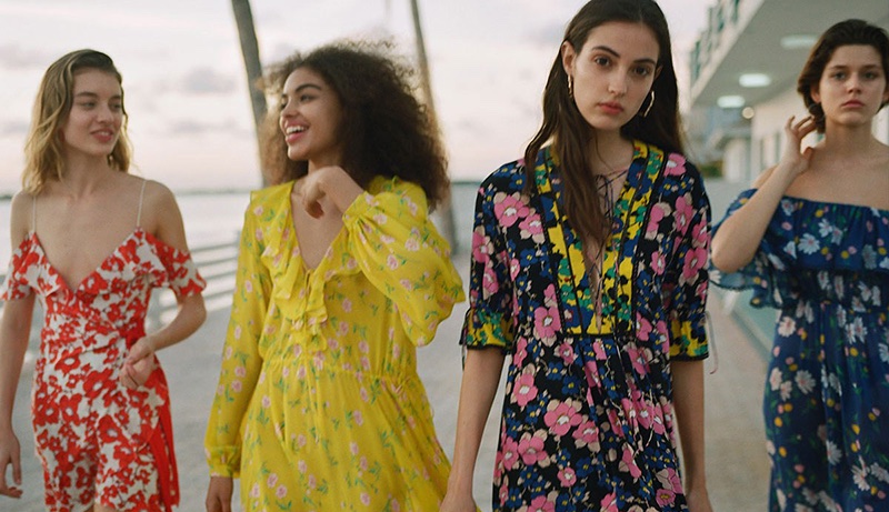 TGiulia Maenza, Samantha Ellsworth, Camille Hurel and Vivienne Rohner star in Topshop’s high summer 2018 campaign