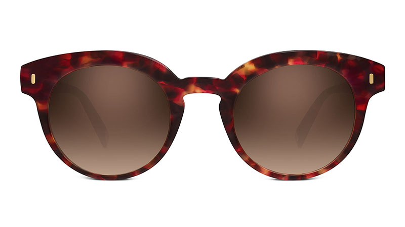 Warby Parker Elle Sunglasses in Scarlet Granite with Brown Gradient Lenses $95