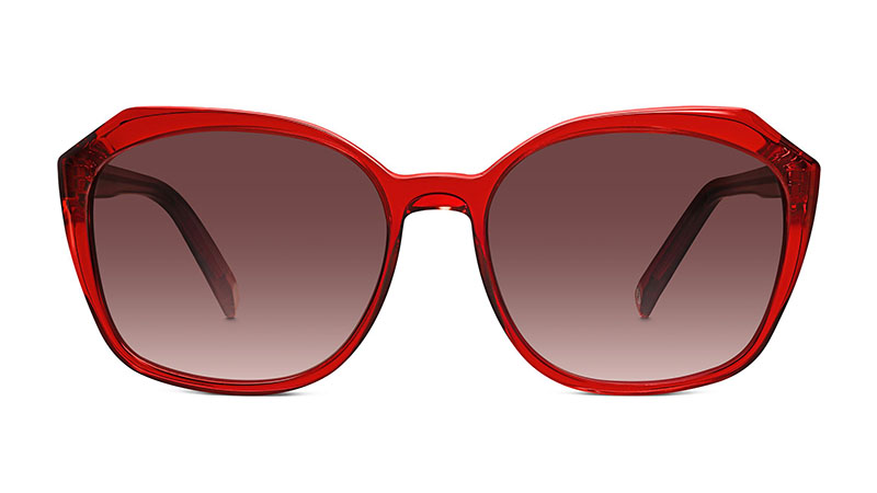 Warby Parker Nancy Sunglasses in Ruby with Classic Violet Lenses $95