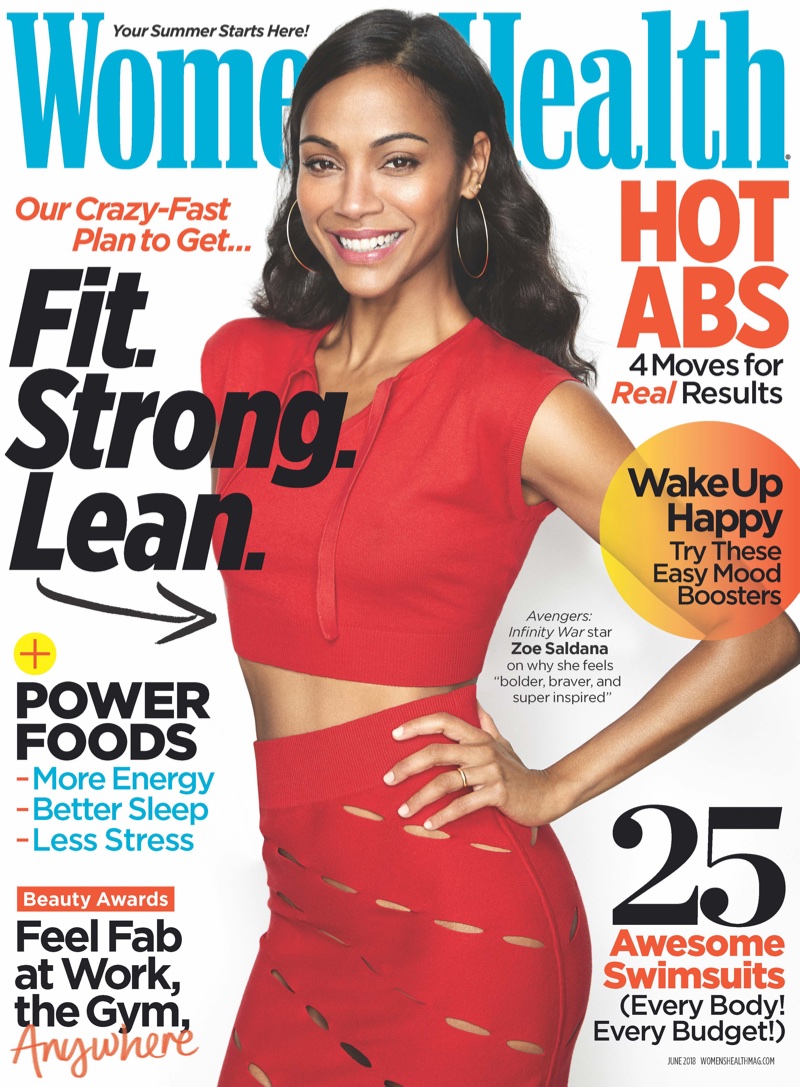 Zoe Saldana on Women's Health June 2018 Cover