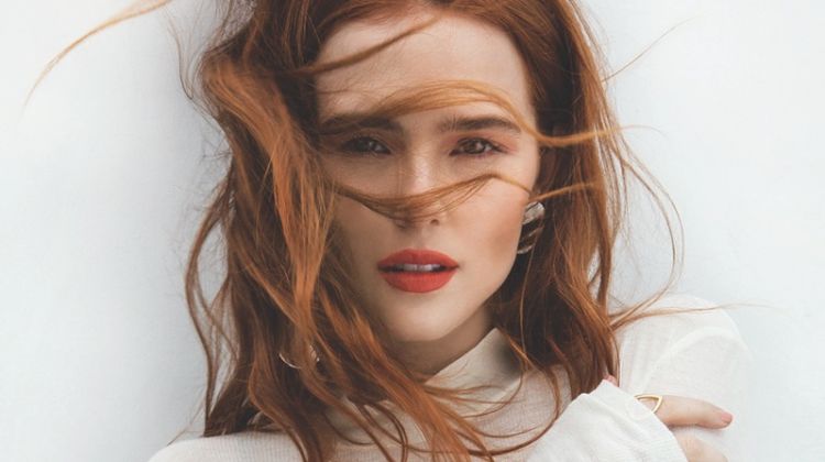 Actress Zoey Deutch wears Nanushka turtleneck top