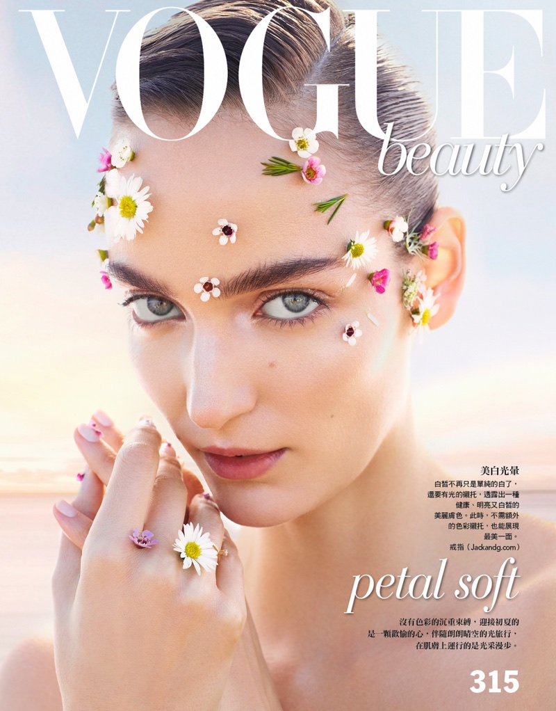 Zuzanna Bijoch Models Spring Beauty Trends for Vogue Taiwan