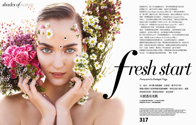 Zuzanna Bijoch Models Spring Beauty Trends for Vogue Taiwan