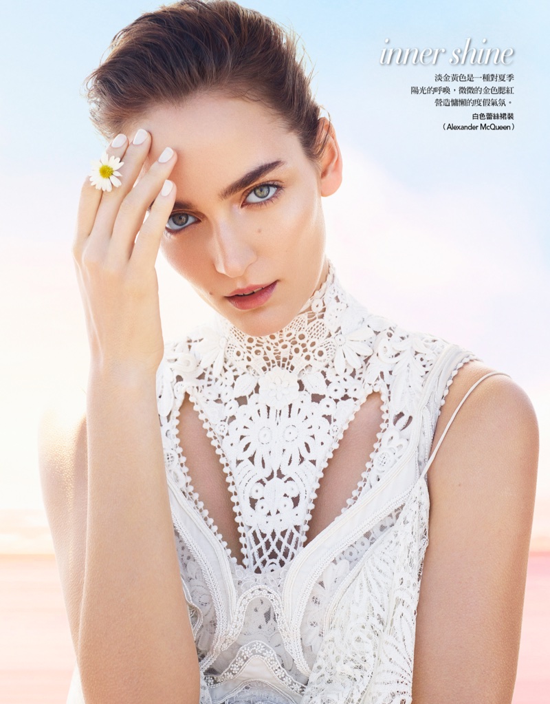 Zuzanna Bijoch Models Spring Beauty Trends for Vogue Taiwan