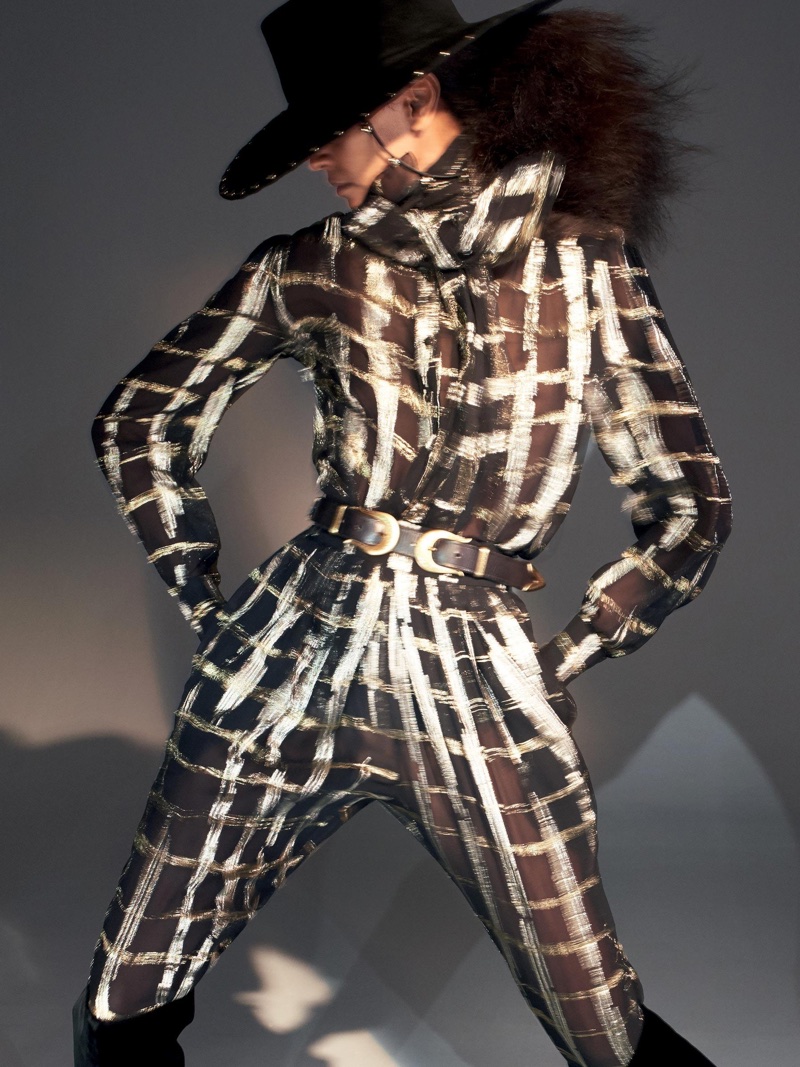 Model Liya Kebede appears in Alberta Ferretti's fall-winter 2018 campaign