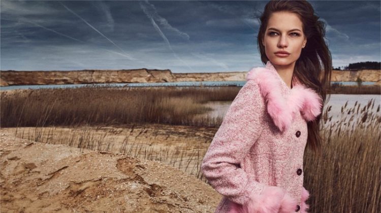 Dressed in pink, Faretta fronts Blumarine's fall-winter 2018 campaign