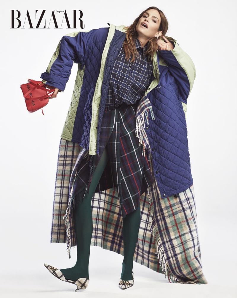 Cindy Crawford Models New Season Outerwear in Harper's Bazaar Taiwan