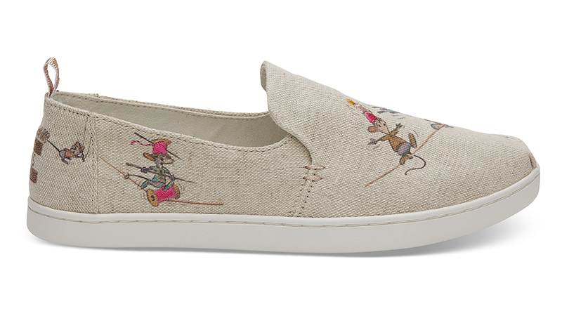 Disney x Toms Cinderella Gus & Jaq Deconstructed Alpargatas in Taupe $74.95