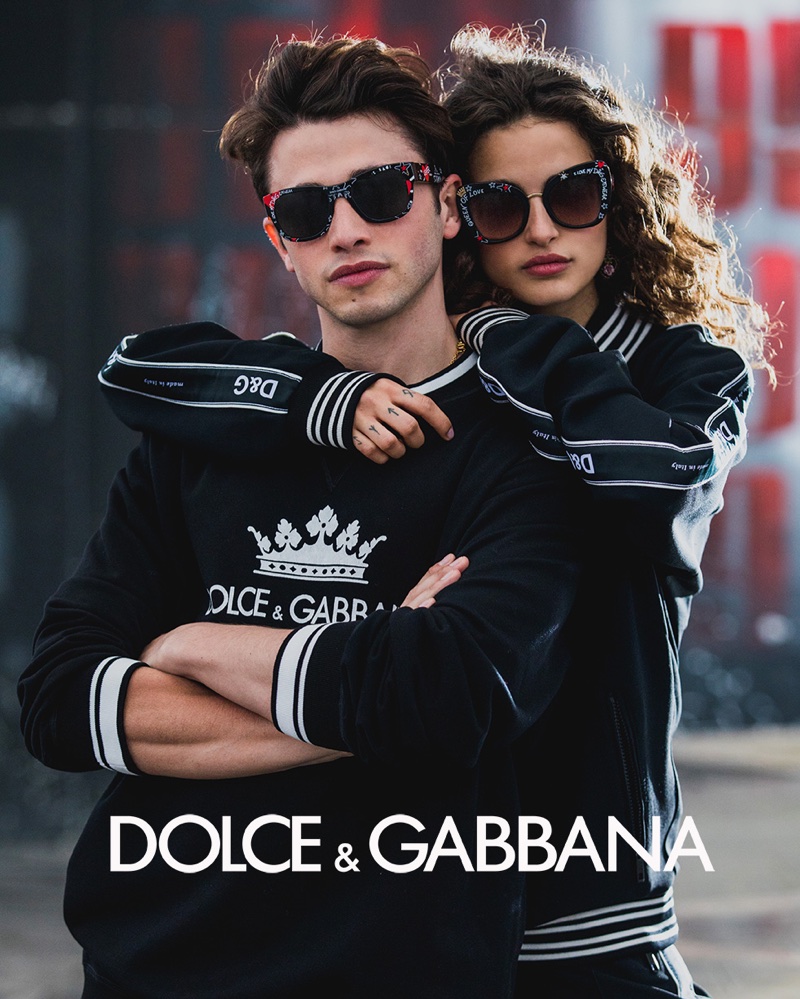 Chiara Scelsi and Riccardo Marcuzzo front Dolce & Gabbana #DGGraffiti sunglasses campaign