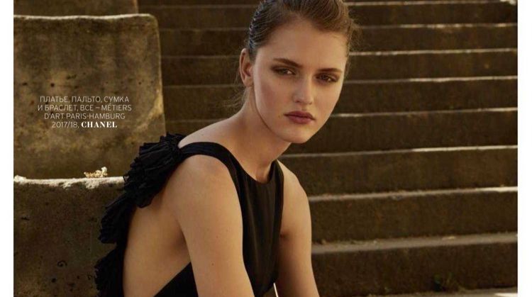 Elodie Christ Looks Chic in Chanel for Marie Claire Russia