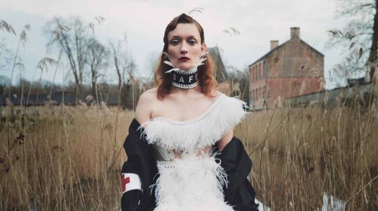 Audrey Marnay Stuns in Feather Couture for How to Spend It