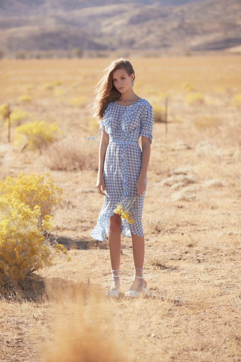 Josephine Skriver appears in For Love & Lemons' summer 2018 lookbook