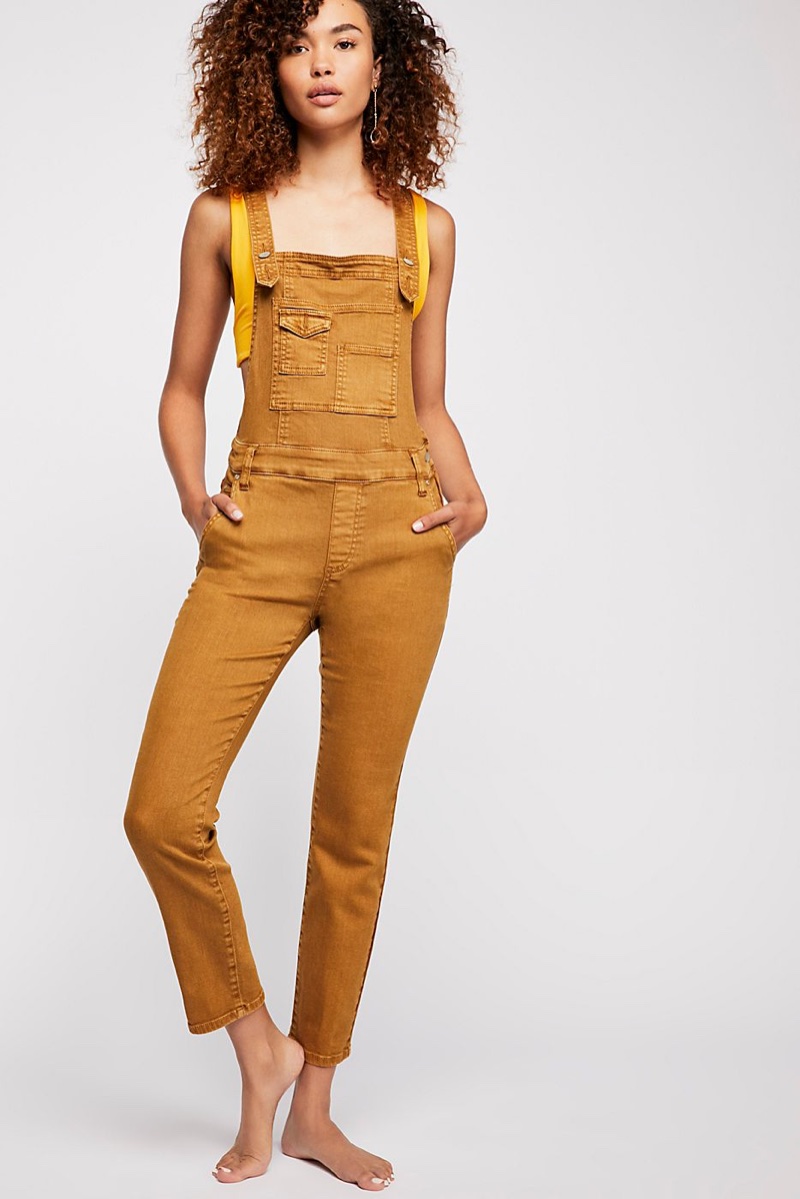 Free People Washed Denim Overall