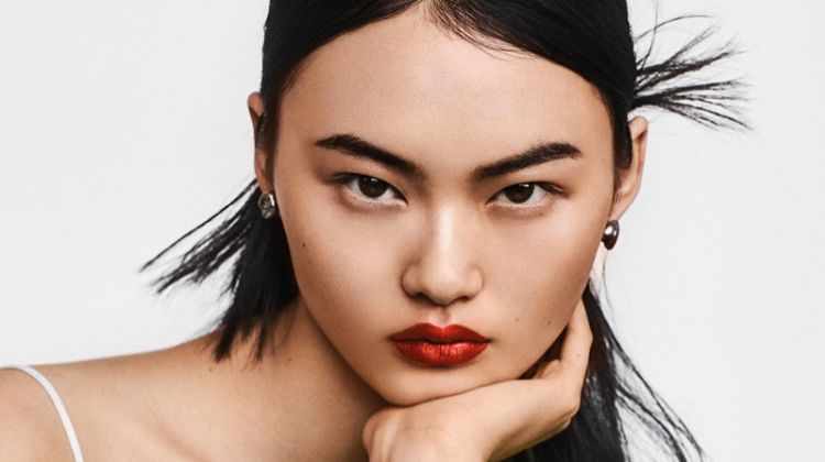 He Cong Models Red-Hot Beauty Looks for Vogue Taiwan