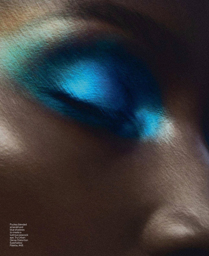 Jasmine Tookes Shines in Shimmery Makeup for ELLE