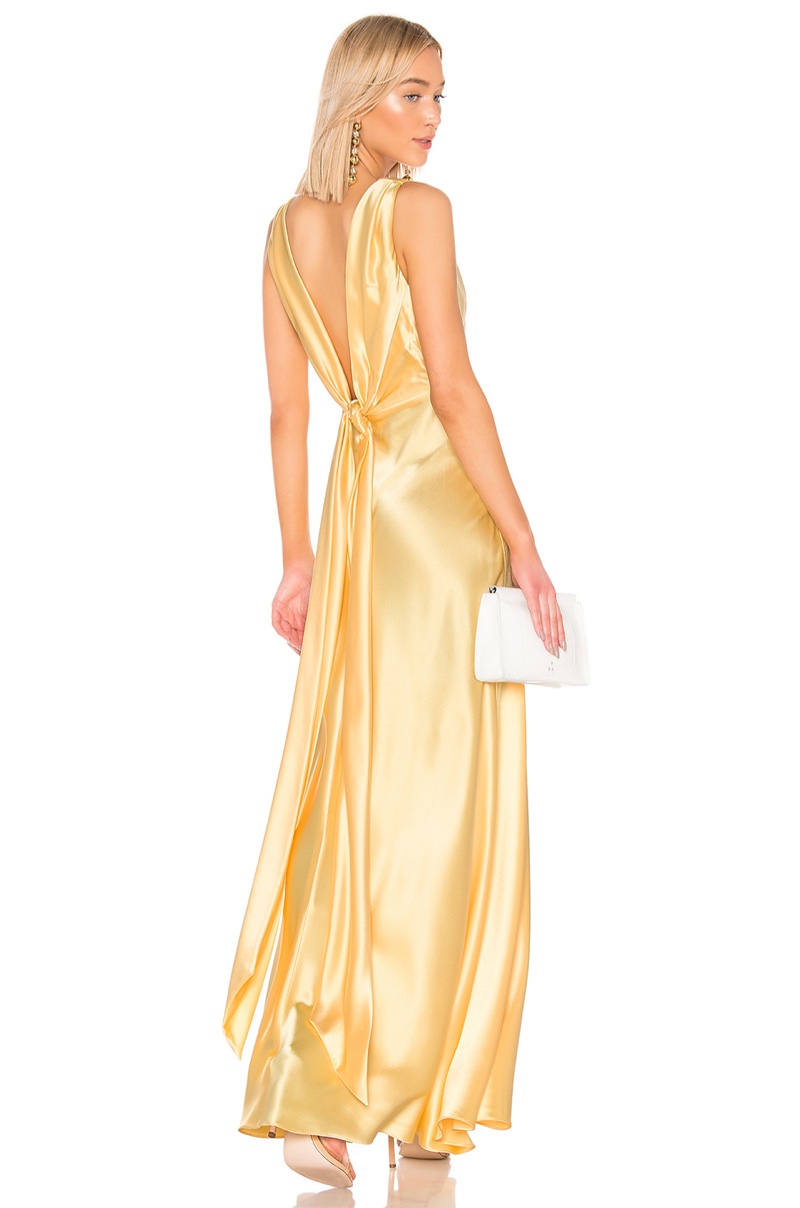 Jill Jill Stuart Front Gathered Gown in Pale Yellow $458