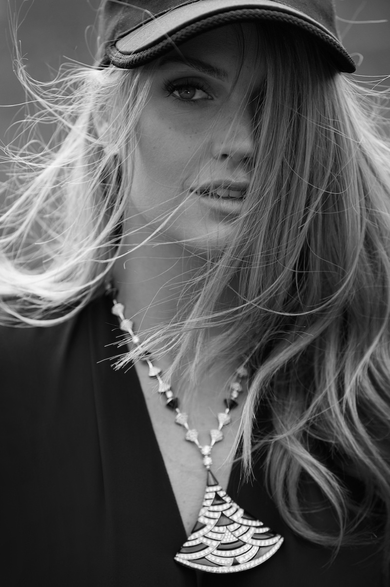 Photographed in black and white, Kitty Spencer fronts Bulgari campaign