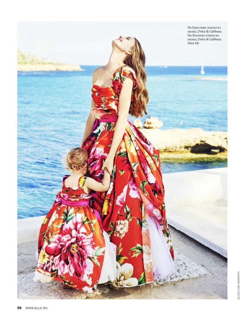 Kristina Romanova Wears the Season's Prettiest Dresses for ELLE Russia