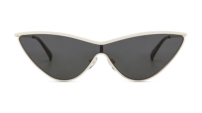 Le Specs x Adam Selman The Fugitive Sunglasses in White Gold with Smoke Mono Lenses $119