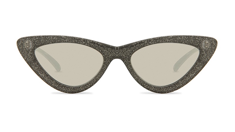 Le Specs x Adam Selman The Last Lolita Sunglasses in Black Glitter $119