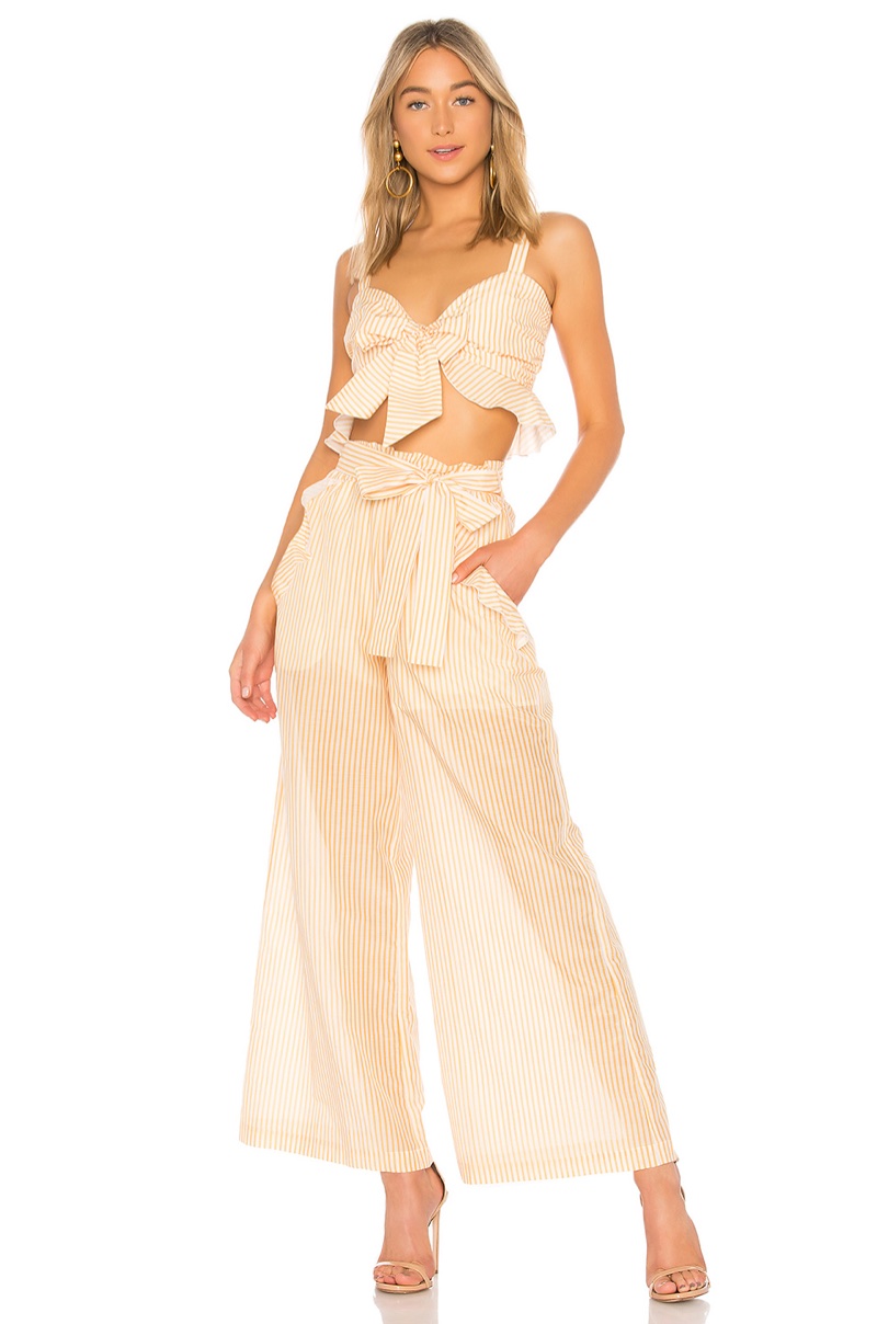 NICHOLAS x REVOLVE Voile Tie Front Top $260 and Voile Frill Pant $348