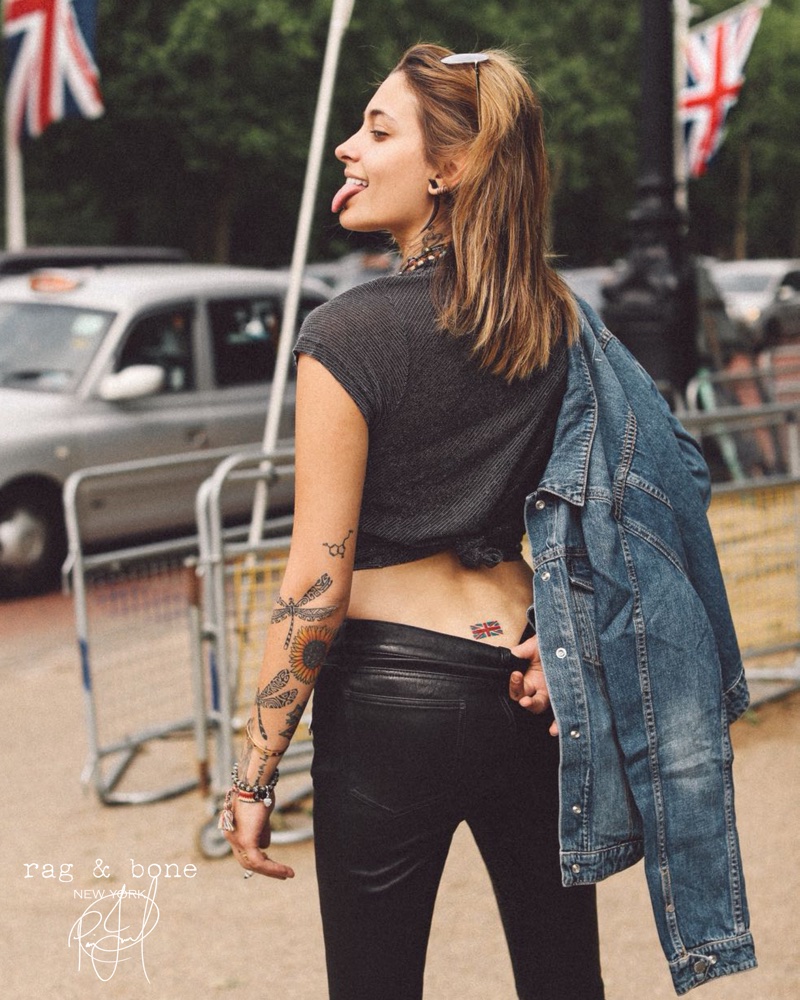 Paris Jackson shows off her tattoos for Rag & Bone's DIY Project