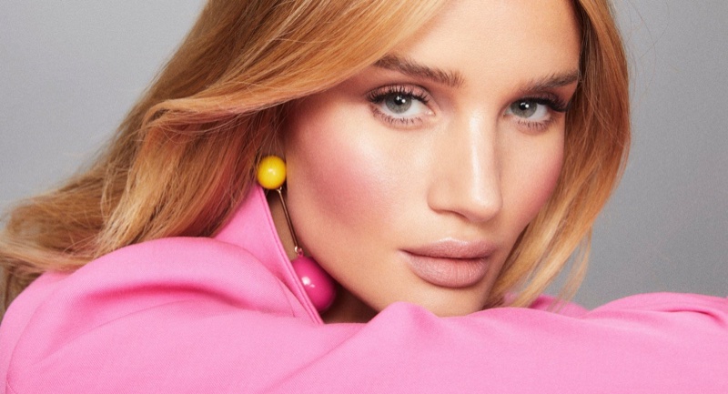 Rosie Huntington-Whiteley shows off a natural makeup look for Rose Inc.