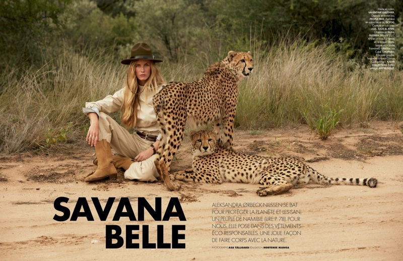 Aleksandra Ørbeck Nilsen Models Safari Style for ELLE France