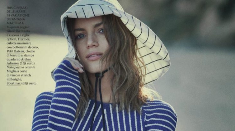 Valery Kaufman Models Summer Stripes for ELLE Italy