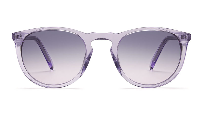 Warby Parker Haskell Sunglasses in Amethyst Crystal with Violet Gradient Lenses $95