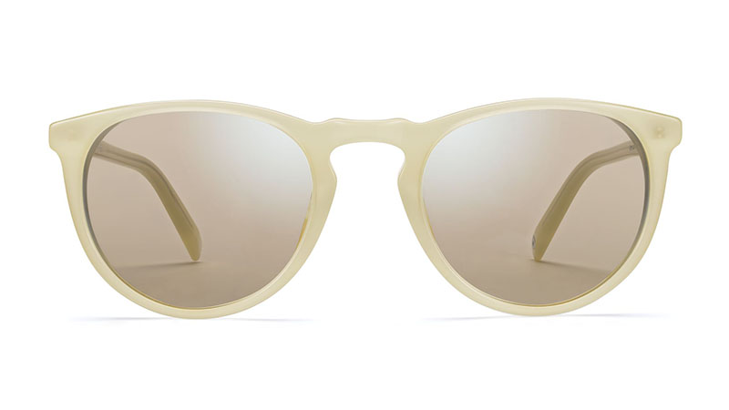 Warby Parker Haskell Sunglasses in Lemon Meringue with Flashed Mirrored Yellow Lenses $95