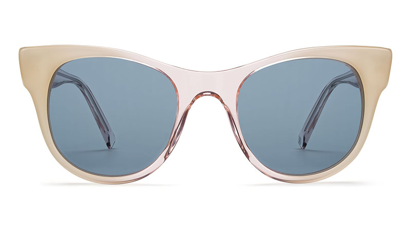 Warby Parker Penny Sunglasses in Rose Quartz Fade with Classic Blue Lenses $95