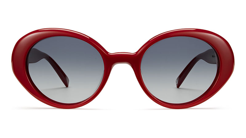 Warby Parker Renee Sunglasses in Pimento with Grey-Blue Gradient Lenses $95