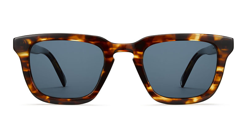 Warby Parker Scout Sunglasses in Root Beer with Classic Blue Lenses $95