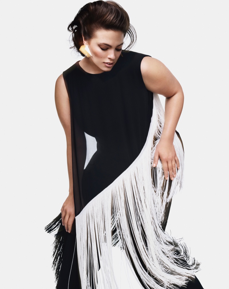 Dressed in fringe, Ashley Graham fronts Marina Rinaldi fall-winter 2018 campaign